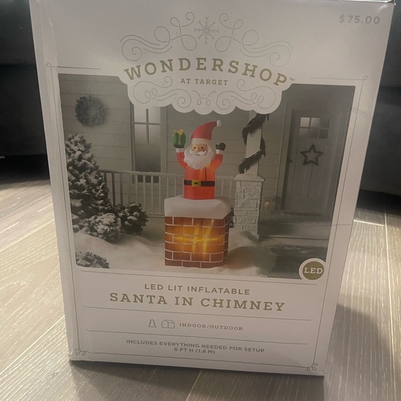 Wondershop at Target LED lit inflatable Santa in chimney. 6ft nwt - Picture 3 of 4